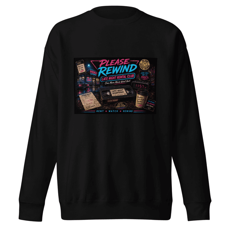 Please Rewind Late Night Club Sweater